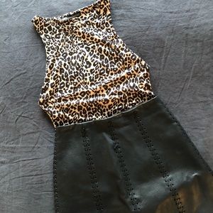 Zara High Neck Body Suit in Leopard Print